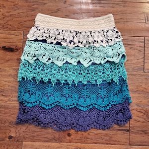 Ombre Layered Knit Skirt